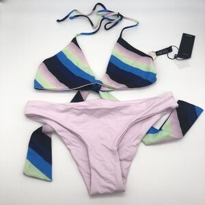 New Tavik Pink & Striped Bikini - Size XS
